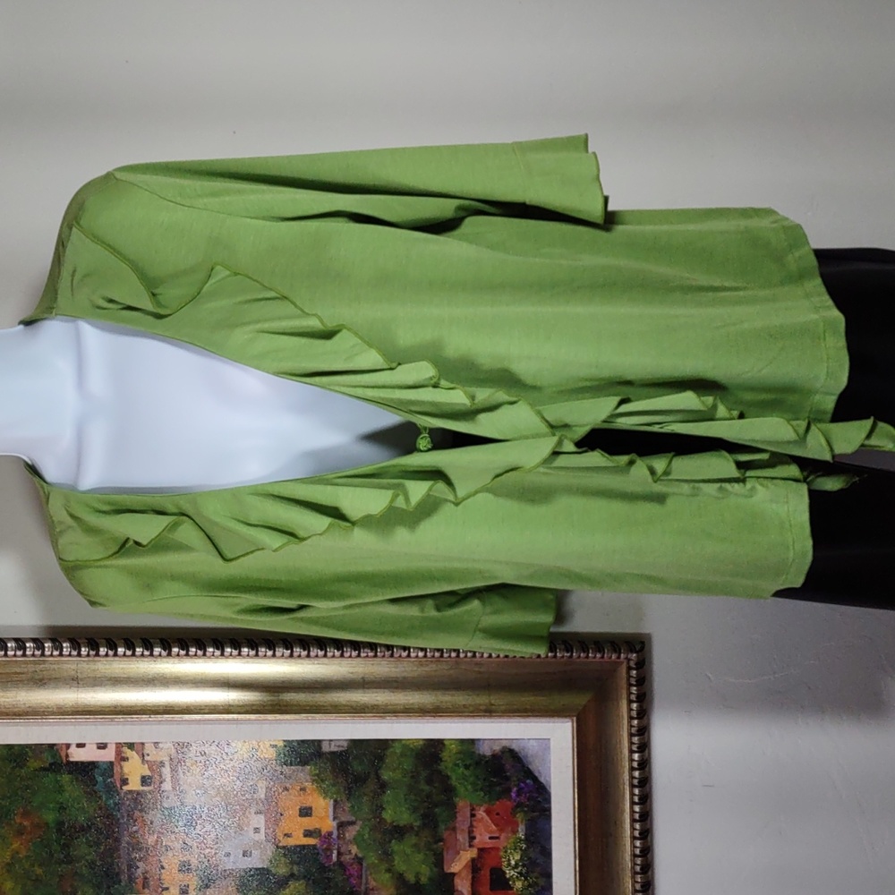 Carolyn Strauss Collection Ruffle Front Cardigan